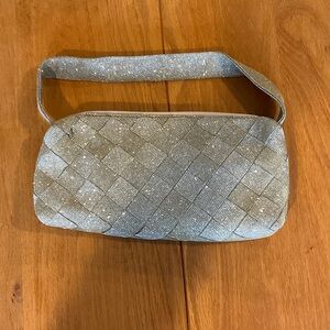 La Regale Silver & Gold Lame Woven Evening Clutch